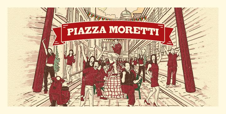 Helsingin Sofiankatu muuttuu Piazza Morettiksi lauantaina 28. elokuuta. Luvassa on pitkiä ruokapöytiä, pizzaa ja kylmää olutta, italialaista katumusiikkia ja viihtyisää italialaistunnelmaa lounaasta iltakymmeneen.