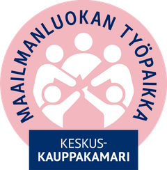 Maailmanluokan työpaikka -merkki kertoo yrityksen sitoutumisesta monimuotoisuuteen, vastuullisiin toimintatapoihin ja kansainvälisyyteen.