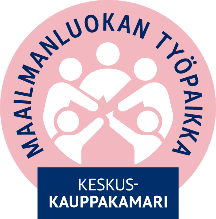 Maailmanluokan työpaikka -merkki kertoo yrityksen sitoutumisesta monimuotoisuuteen, vastuullisiin toimintatapoihin ja kansainvälisyyteen.
