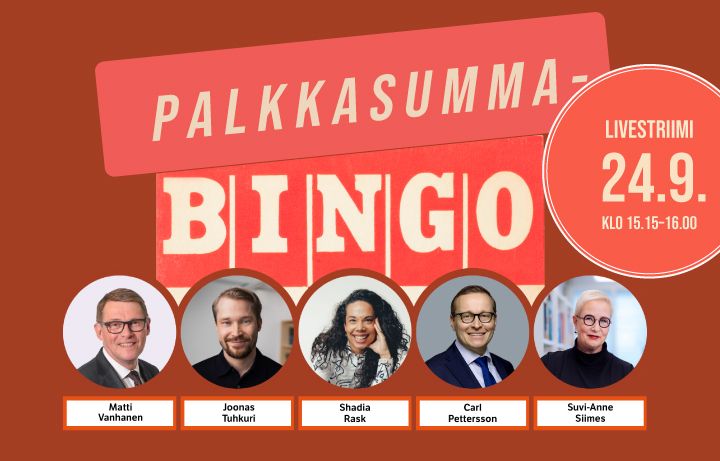 Palkkasummabingo keskiviikkona 24.9.2025 klo 15.15-16.00.