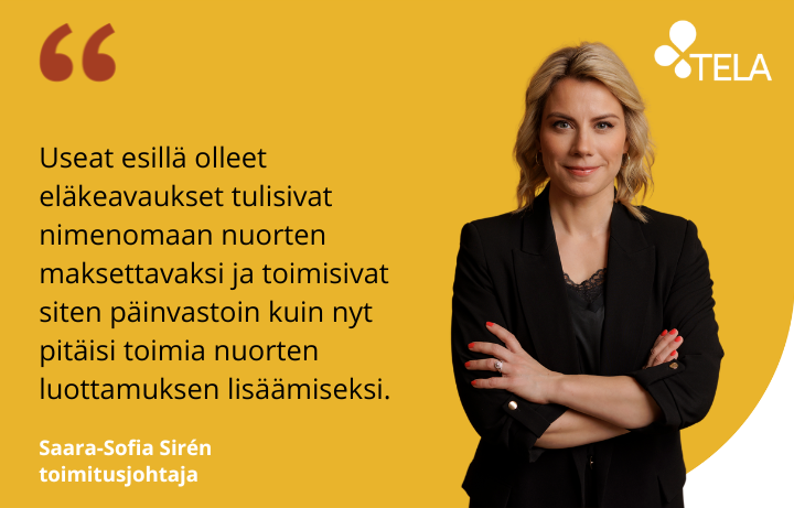 Tela varoittaa eläke-ehdotusten vaikutuksista nuoriin ikäluokkiin