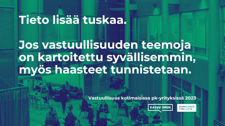 KYSELY: Vastuullisuus on suomalaisille pk-yrityksille tärkeää, mutta vastuullisuuden haasteita ei tunneta