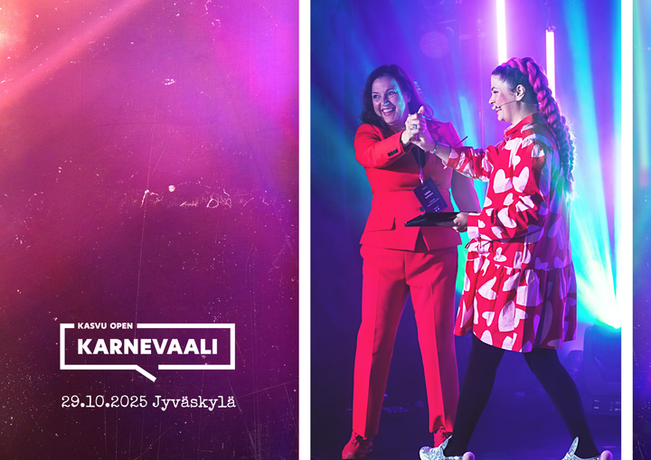 Kasvu Open Karnevaali järjestetään 29.10.2025 Messu- ja tapahtumakeskus Paviljongissa.