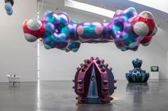 Installation view of Monira Al Qadiri's exhibition Deep Fate in Kiasma.