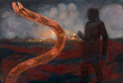 Elina Merenmies, Käärme täynnä huokauksia (2023–24), Kansallisgallerian kokoelma. Kuva: Kansallisgalleria / Petri Virtanen