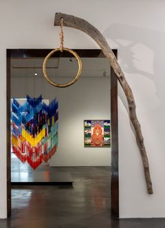 Joar Nango, The same rope that hung you will pull you up in the end, 2020. Photo: Finnish National Gallery / Petri Virtanen