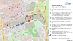 Planned changes in temporary routes in Tapiola.