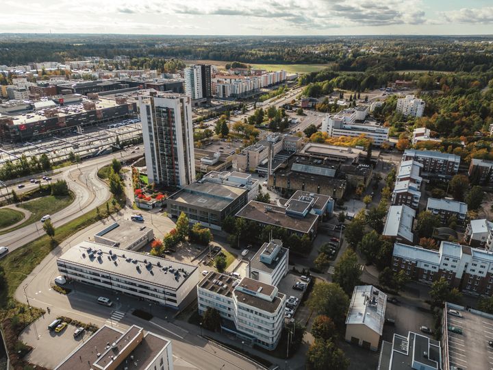 Ilmakuva Leppävaarasta.