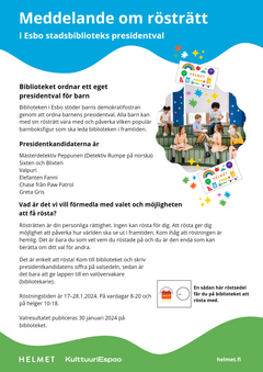 Meddelande om rösträtt i Esbo stadsbiblioteks presidentval