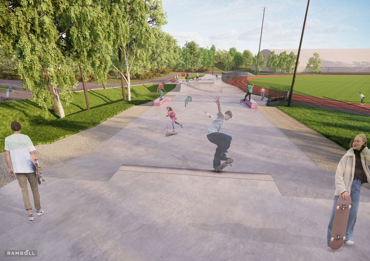 Illustration över Dalsviks skejtplats.