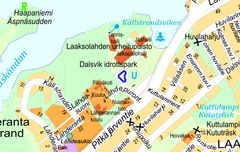 Kartbild över Dalsviks idrottsparks läge.