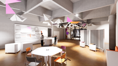 Piirroskuvassa uuden KAMU WeeGeen sisätiloja.