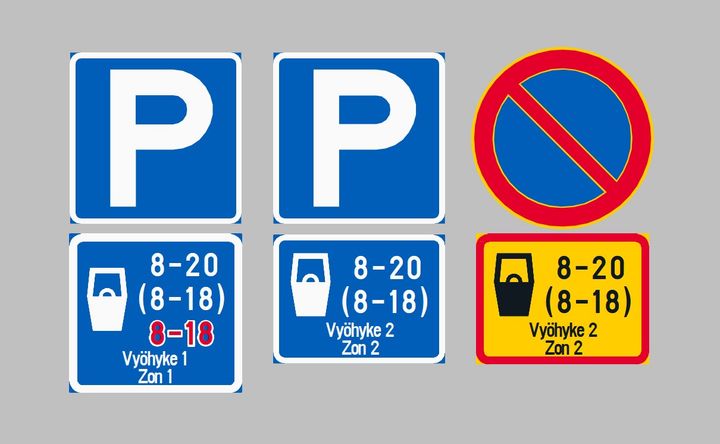 Kuvituskuva liikennemerkeistä.