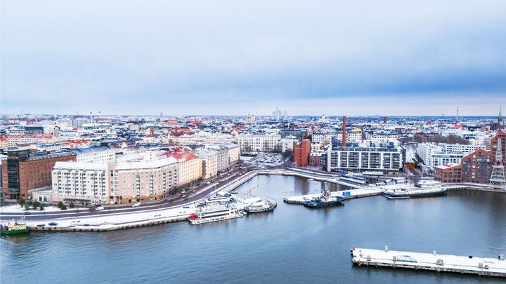 Talvinen kuva Helsingistä.