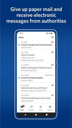 A snapshot of the Suomi.fi mobile application