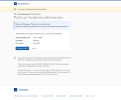 This is what the reminder looks like that is shown during Suomi.fi e-Identification​​​​​​​, informing you that you have a new unread message in Suomi.fi Messages. Image showing the view when signing in with a browser.