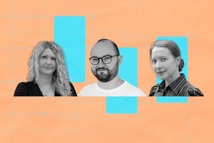 Vasemmalta Maja Vuckovac, Robin Welsch ja Corinna Coupette