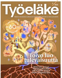 Kuvituskuva kultaa hohtavasta puusta, jonka oksilla on työteliäistä ihmishahmoja.