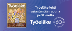 Juhlavuoden banneri, Työeläke-lehti 60 vuotta asiantuntijan apuna.
