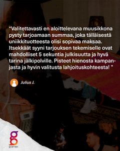 Tarjouksia on tullut yrityksiltä ja yksityishenkilöiltä.