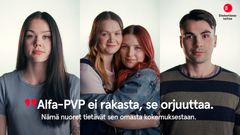 Fanny, Emmi, Iida ja Eliel kertovat Diakonissalaitoksen kampanjassa omia kokemuksiaan alfa-PVP:n vaarallisuudesta, koukuttavuudesta ja käytön rajuista vaikutuksista elämäänsä ja terveyteensä.