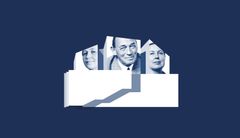 Kuvassa on graafinen versio Finlandia-talosta, jossa on kuvat Alvar, Aino ja Elissa Aallosta.