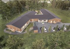 Havainnekuva Attendo-kodista ylhäältä päin.