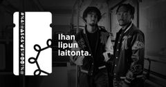 Kuvassa kaksi henkilöä. Kuvan päällä teksti Ihan lipun laitonta ja logo, joka jäljittelee matkalippua.