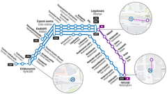 Espoon kaupunkiradan katkojen aikainen korvaava bussiliikenne.