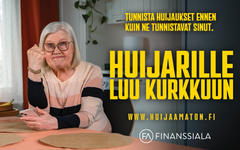 Huijarille luu kurkkuun -kampanjakuva