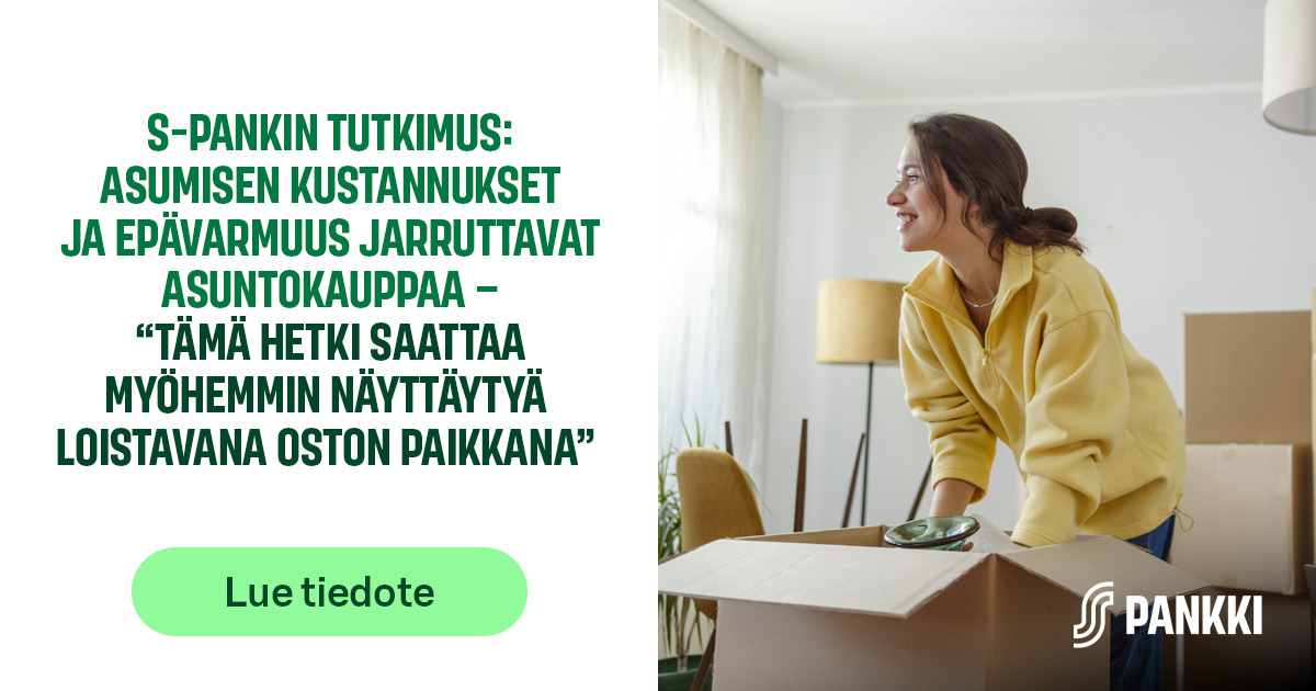 Tutkimus: Asumiskustannukset ja epävarmuus jarruttavat asuntokauppaa