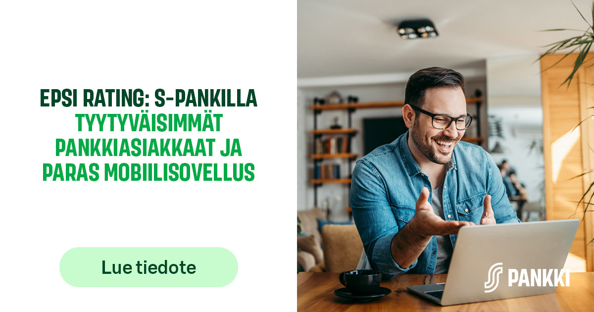 S-Pankki kärjessä pankkien asiakastyytyväisyysvertailussa
