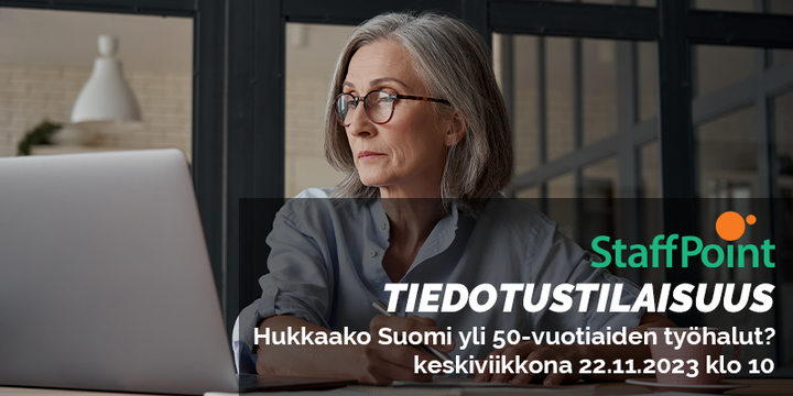 Hukkaako Suomi yli 50-vuotiaiden työhalut?