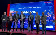 Vuoden teollisuusteko tunnustus jaettiin 26.9.2023 Alihankinta -tapahtuman yhtedessä Tampereella. Tämän vuoden palkinto ojennettiin Sandvikille muun muassa laajan ja vaikuttavan verkostotyön tekemisestä.