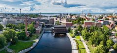 Tampereen kaupunkiseutu ilmasta.