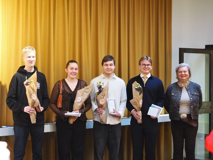 Från vänster: Turo Andersson, Helmi Tala, Julius Kaukoranta, Nikolai Brummer och Gunvor Kronman.