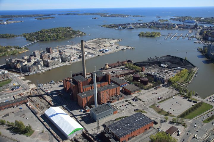 Ilmakuva Hanasaaren voimalaitoksesta