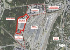 Mellersta Postparkens läge på kartan.