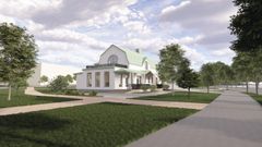 Havainnekuva paviljongista.