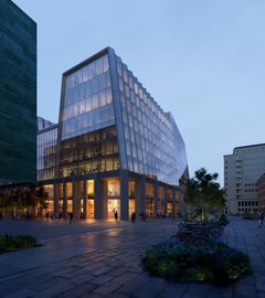 Visualisering av byggnaden.