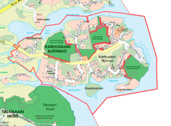 Työskentelyalue kartalla.