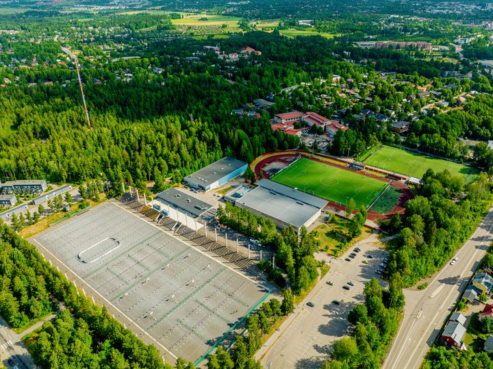 Ilmakuva liikuntapuistosta.