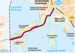 Suunnittelualue kartalla.