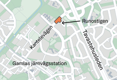 Karta över byggplatsens läge.