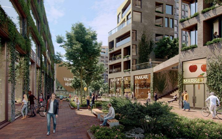 Pitäjänmäen sähköaseman tilalle nousee tiivistä korttelikaupunkia.