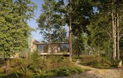 Alustava luonnos majoitusrakennuksista.