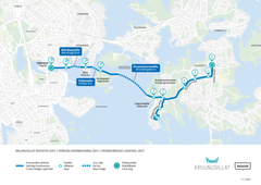 Kruunusillat-raitiotien reitillä on kolme uutta siltaa: Merihaansilta, Finkensilta ja Kruunuvuorensilta.