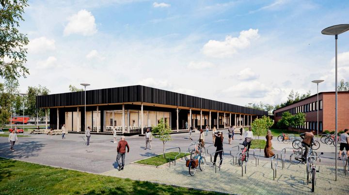 Illustration of the extenstion at its new location.