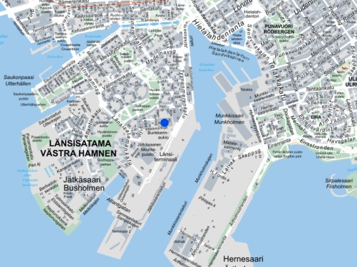 Kartta: Bunkkerin sijainti.