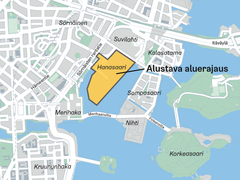 Kilpailualueen alustava rajaus